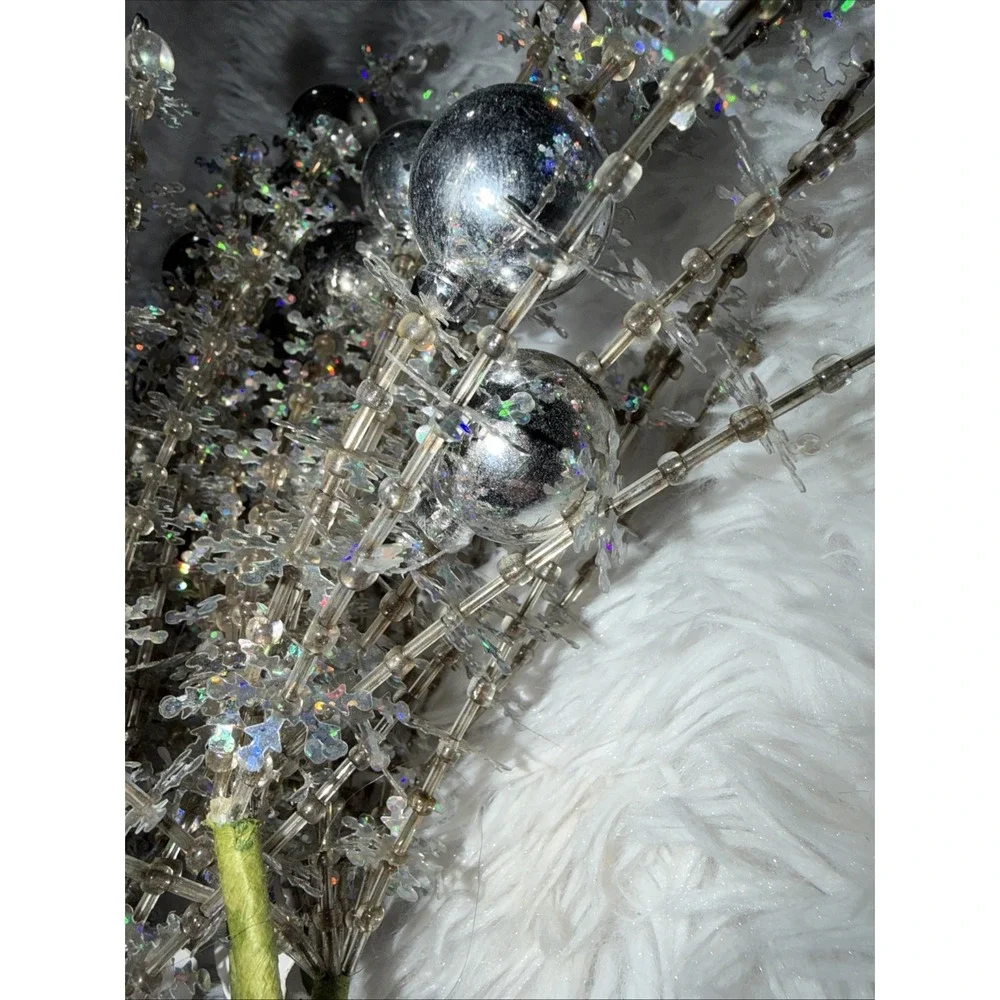 Pier 1 One Imports Christmas Tree Garland Sticks Silver NEW Gift Holiday NWT